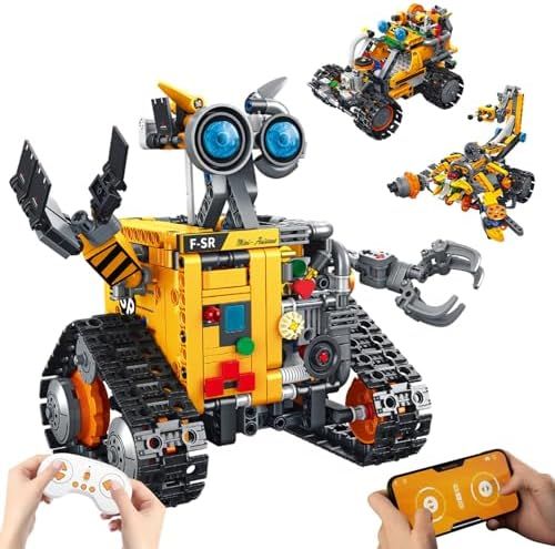 WINGIFT STEMロボット組み立ておもちゃ 対象年齢8~13.3インチ リモコン-アプリ制御組み立てセット RCウォールロボット|エンジニアロボット|メカトラックおもちゃ コーディングセット 男の子|女の子|子供へのクリエイティブな
