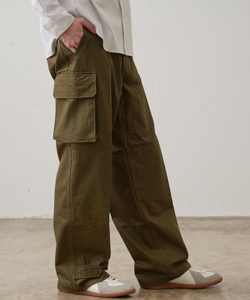 【HOUSTON/ヒューストン】FRENCH ARMY M-47 PANTS ヒューストン フランス軍 カーゴパンツ 1985オリーブ