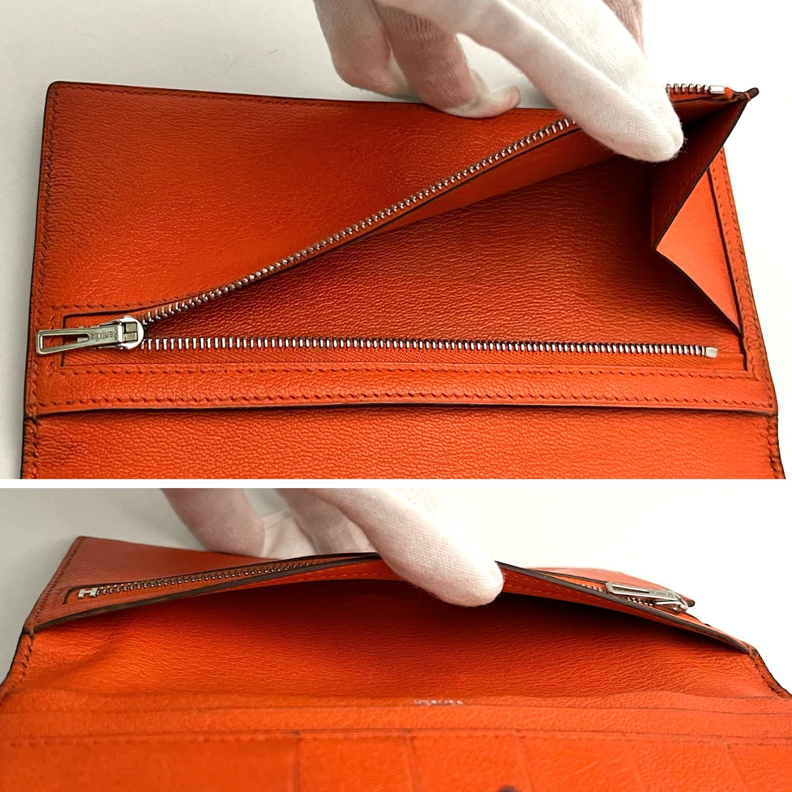 ✨超極美品ＳＳＳ✨ HERMES べアン　希少　リザード　バイカラー HERMES エルメス ベアン リザード 黒×オレンジ バイカラー