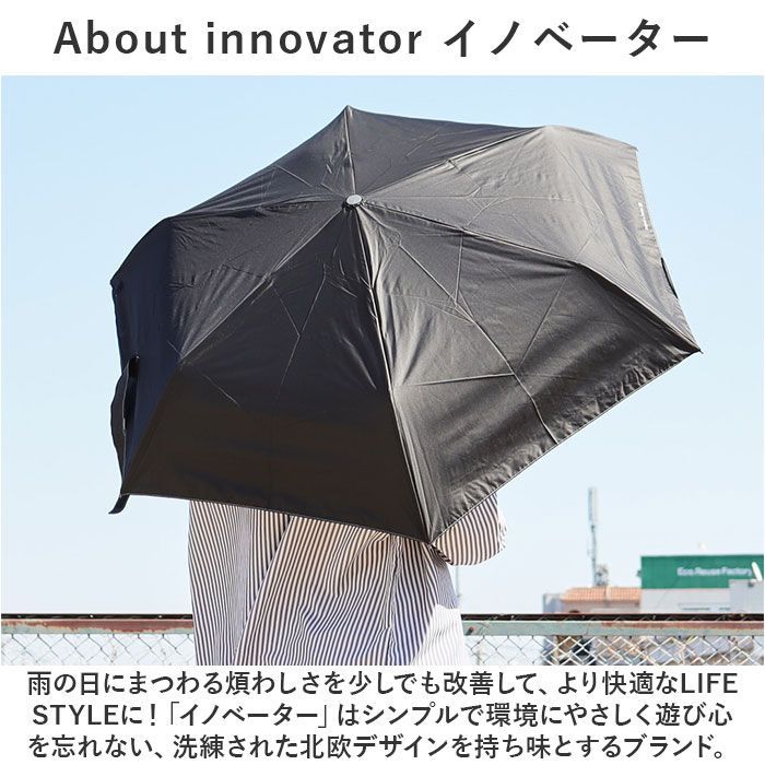 ☆ ネイビー ☆ innovator イノベーター 晴雨兼用自動開閉ミニ傘 55cm