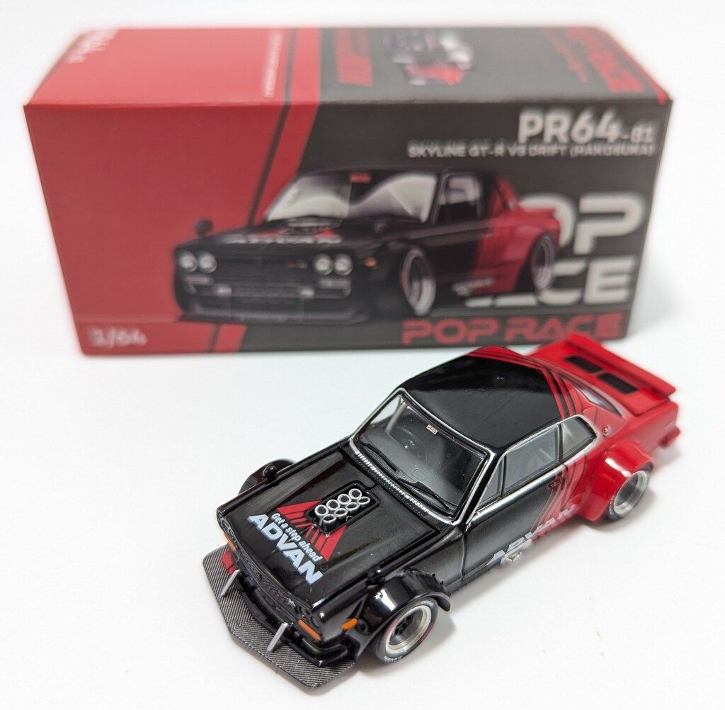 POP RACE 1/64 SKYLINE GT-R V8 DRIFT (HAKOSUKA) ADVAN LIVERY 81
