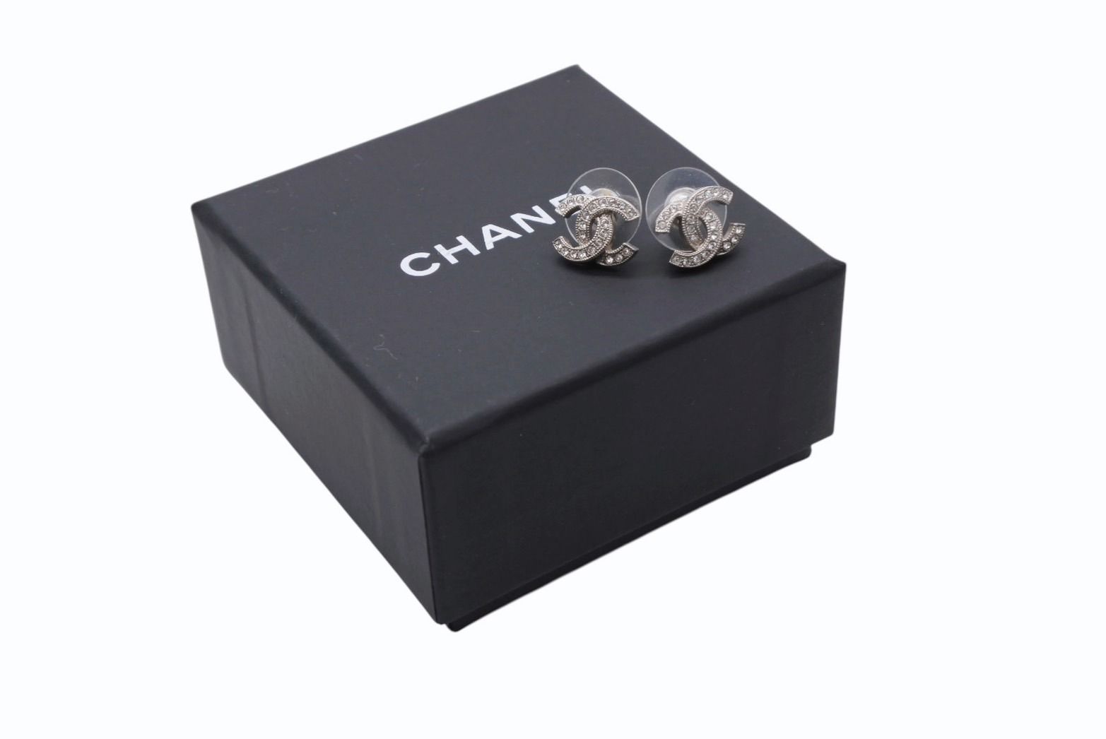 CHANEL シャネル フープピアス B24P刻印 重量約25.1g ココマーク GP メタル ラインストーン ゴールド クリア 両耳用 4b007520