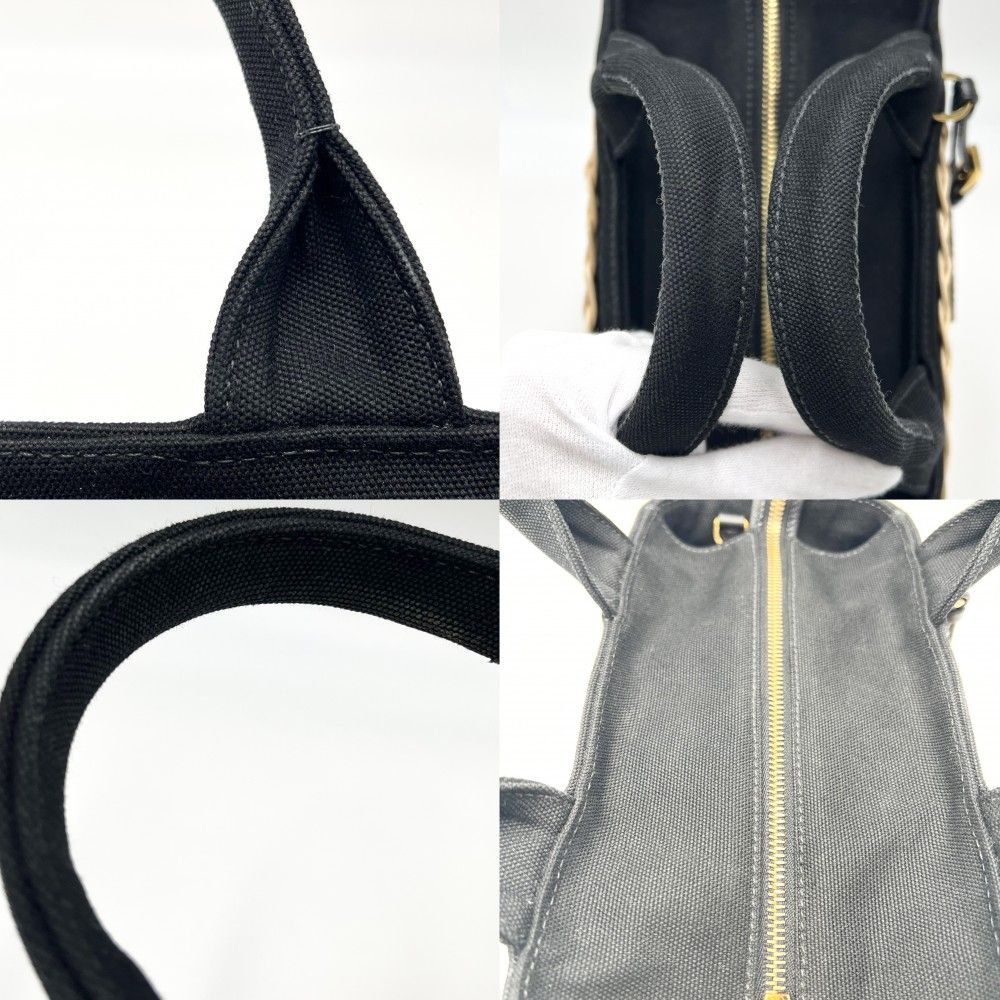 PRADA♡プラダ♡ラタン×キャンバス♡かごバッグ ストラップ付 2way PRADA【入手困難】 人気 ☆ウィッカー&キャンバス バッグ☆ 全色