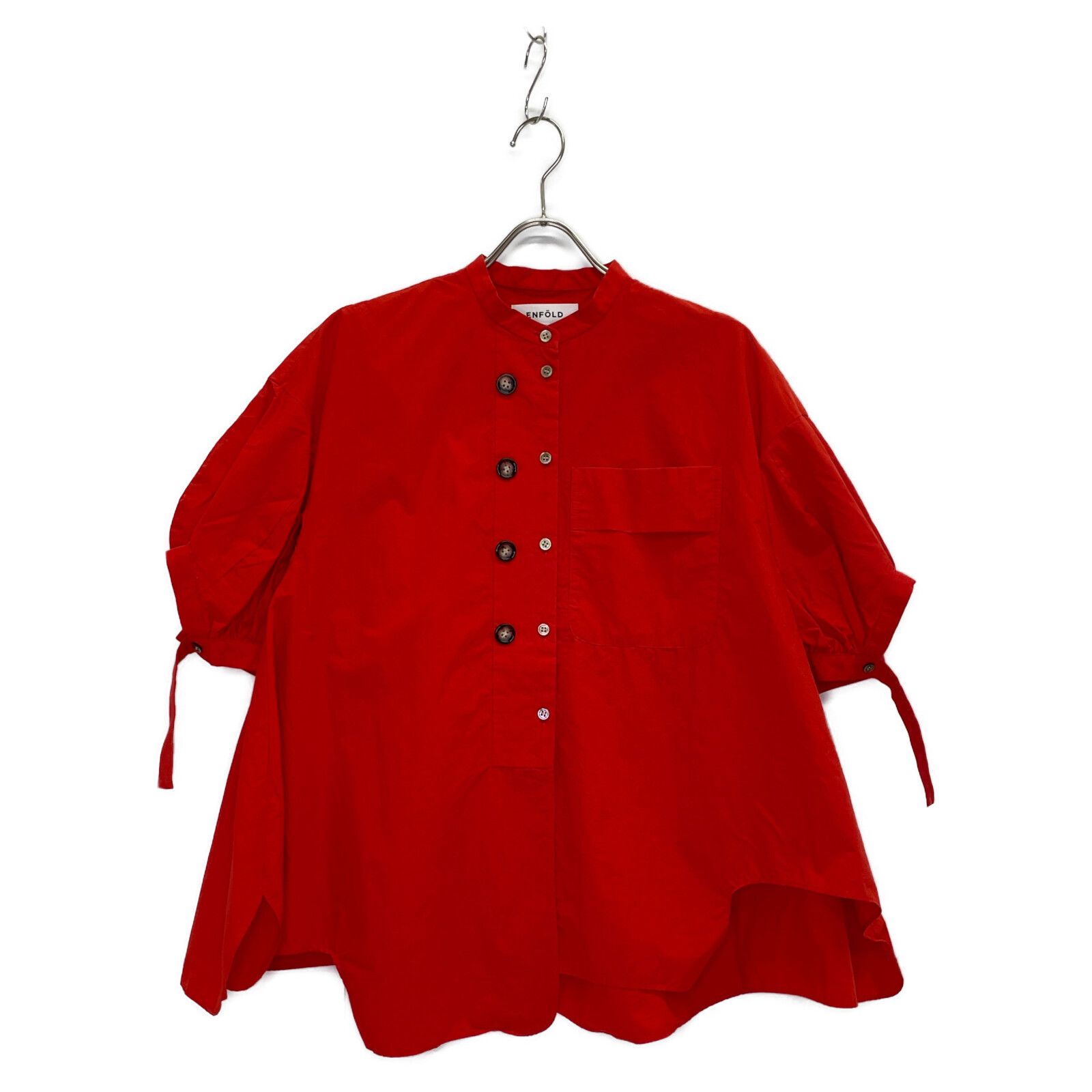 トップス ENFOLD WAVE-HEM T-SHIRT 38 RED ENFOLD WAVE-HEM T-SHIRT – COLDBECK ONLINE