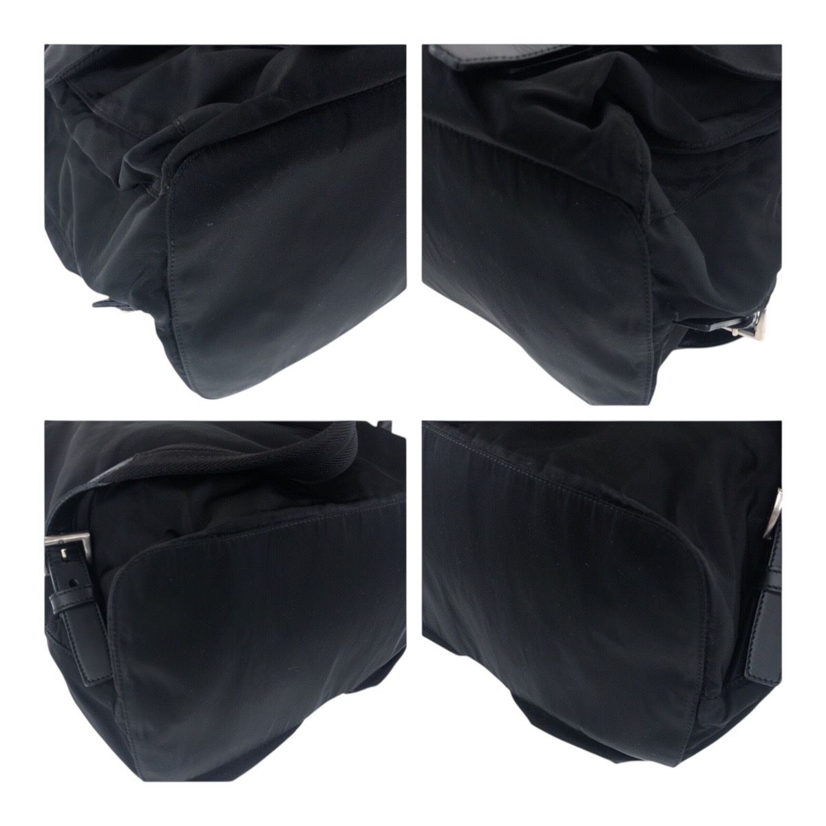 美品　プラダ　リュック　バックパック　テスート　ナイロン　三角ロゴ　黒　0759 PRADA リュック 三角ロゴ テスートナイロン ブラック レザー