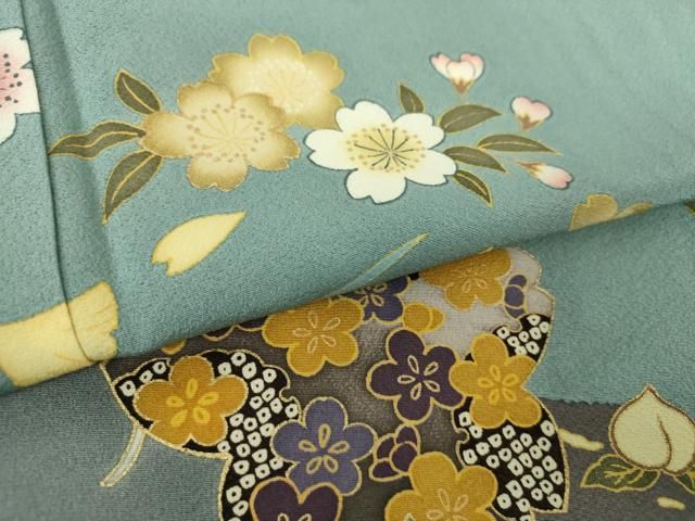 平和屋着物○訪問着 作家物 雪輪舞桜 兎 金彩 正絹 逸品 DAAY1504ps