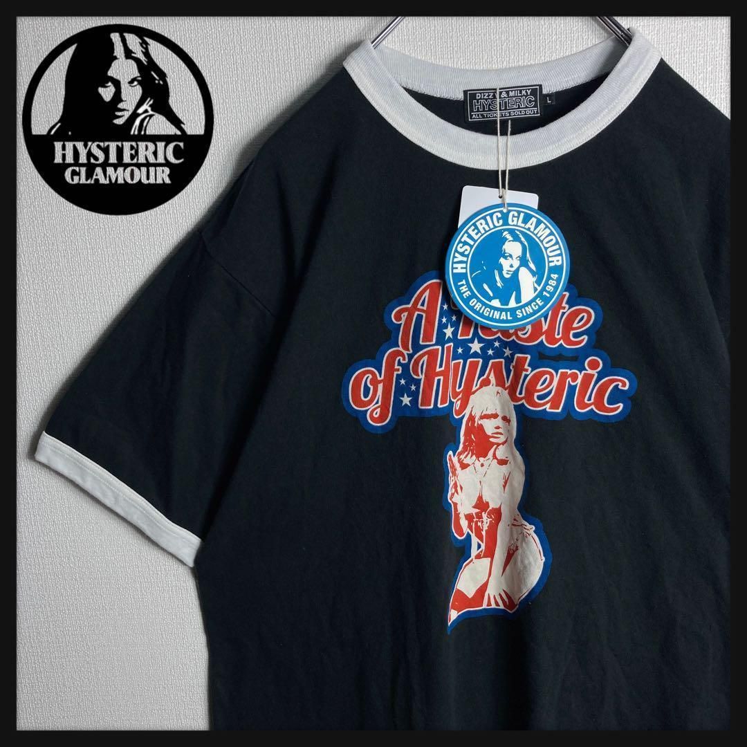 ヒステリックグラマー ヒスガール ビッグロゴ リンガーTシャツ サイズM 新品未使用タグ付き】ヒステリックグラマー リンガーTシャツ