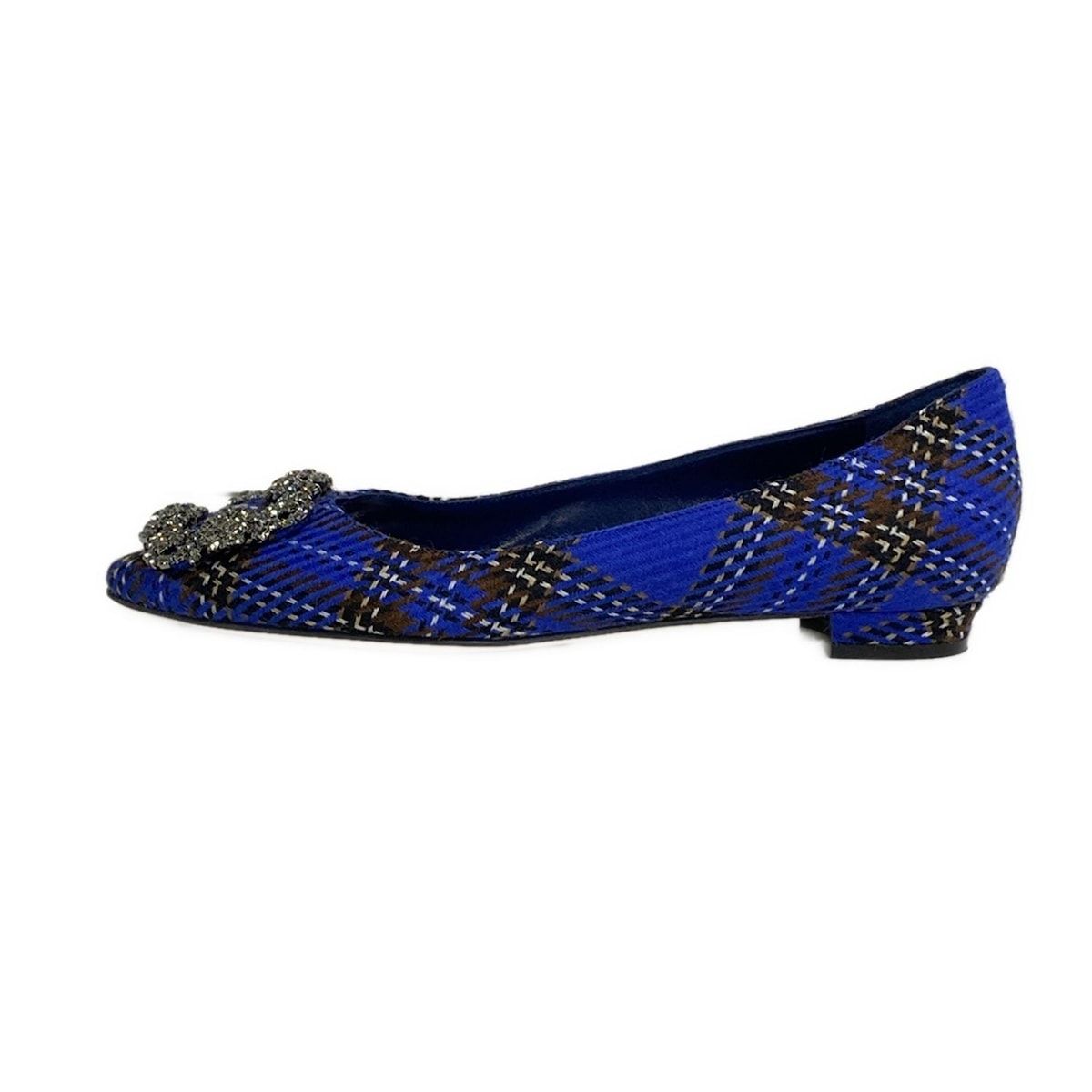 【美品】MANOLO BLAHNIK ネイビー ハンギシ フラットサイズ36 美品】MANOLO BLAHNIK ネイビー ハンギシ フラットサイズ36