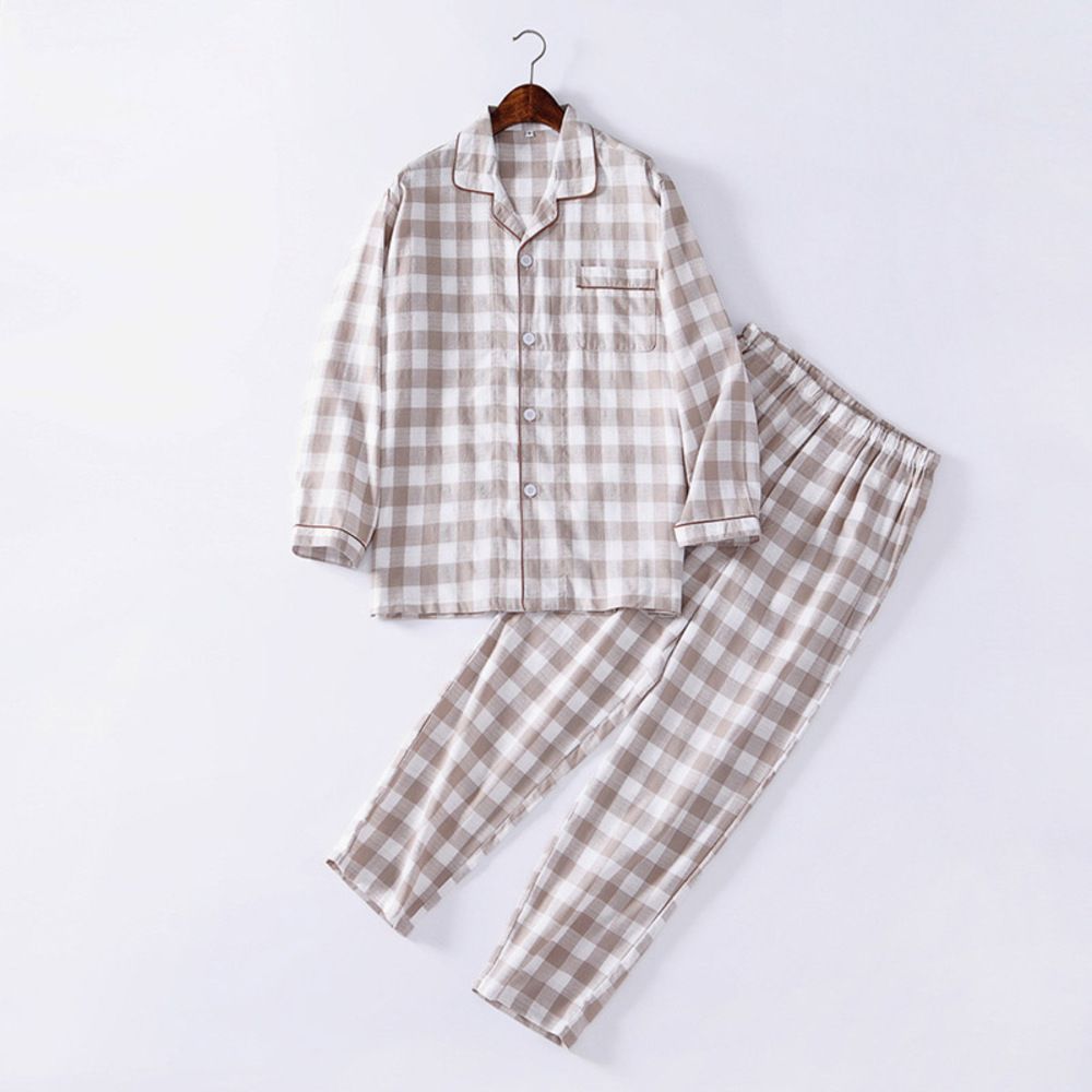 HOT，定番 ☆ ベージュ×長袖長ズボン ☆ 2XL ☆ ルームウェア メンズ pk243 ルームウェア メンズ 上下 パジャマ 寝巻き 寝間着 寝巻 ルームウエア 部屋着 室内着 ナイトウェア ナイトウエア セットアップ その他