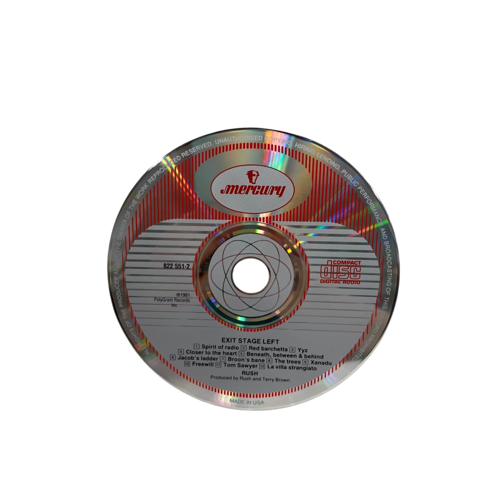 F07086 CD RUSH EXTSTAGE LEFT PolyGram Records Sprit of
