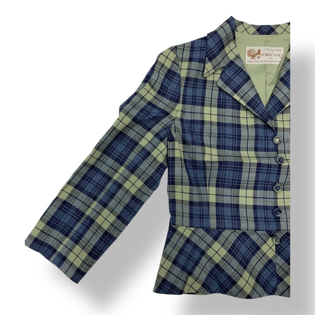 YORK LAND ヨーク ランド ジャケット ブルー系チェック柄 サイズ11AR 管理B128 KANDAIZUMI_COM