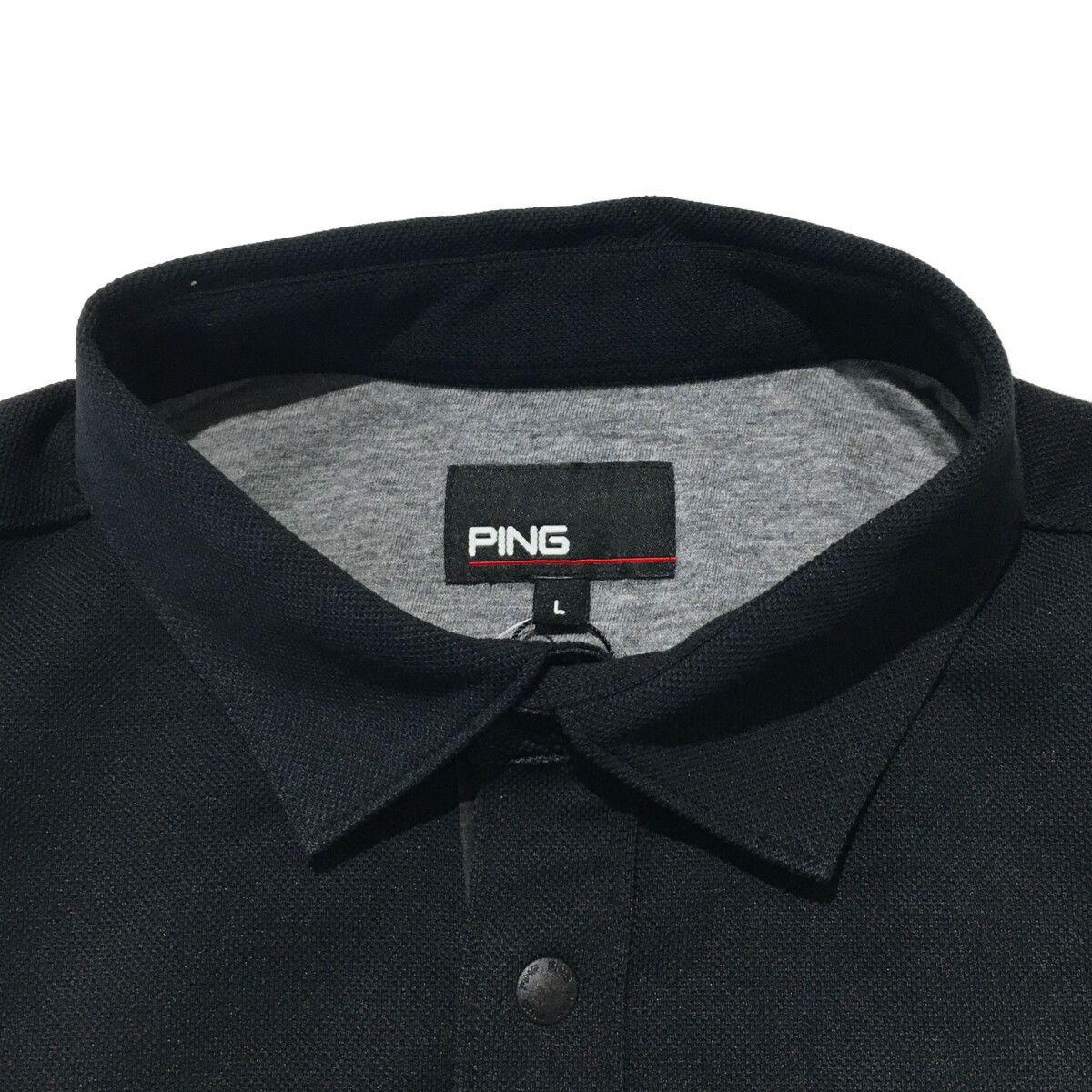 未使用品 メンズ ピン PING 半袖ポロシャツ L 黒 ブラック