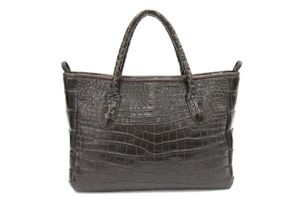 イビサ 2WAYハンドバッグ ダークブラウン 中古 ワニ - メルカリ 