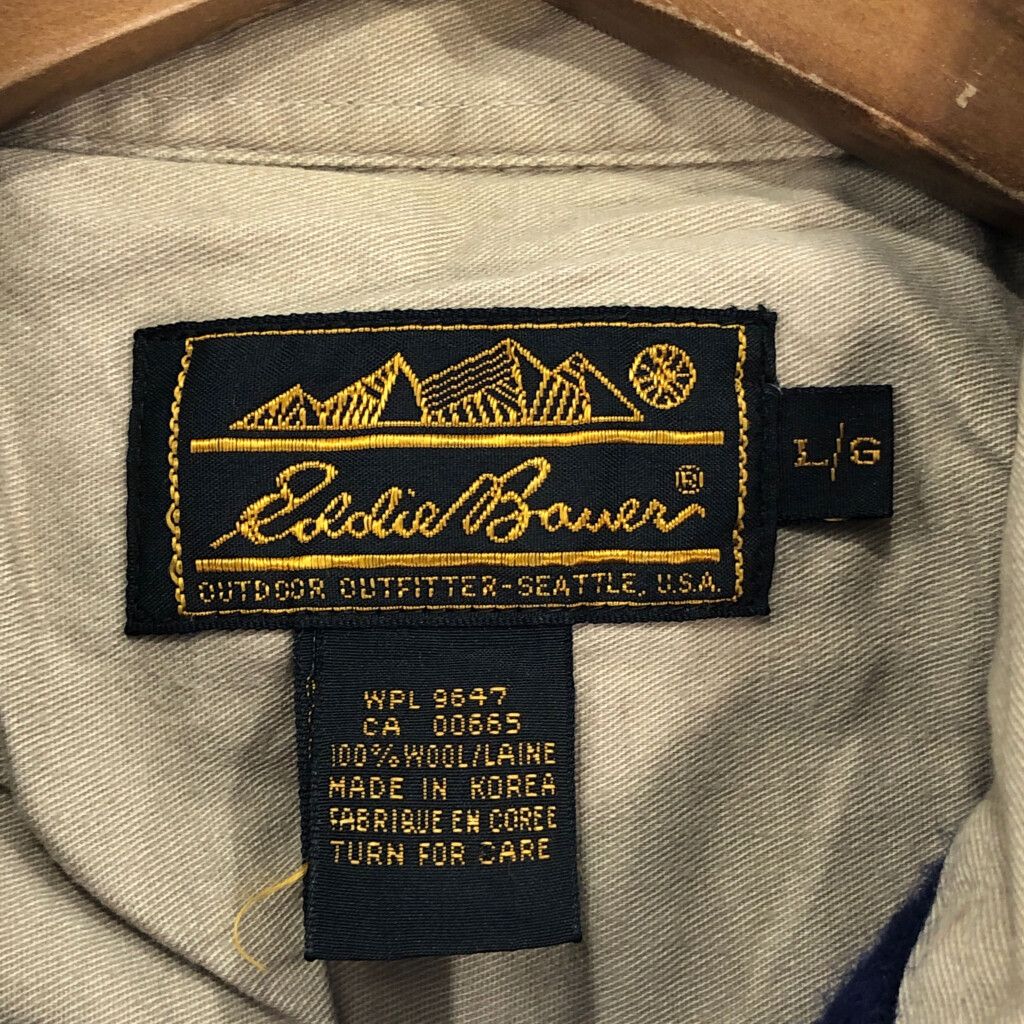 90年代 Eddie Bauer エディーバウアー ウール 長袖シャツ