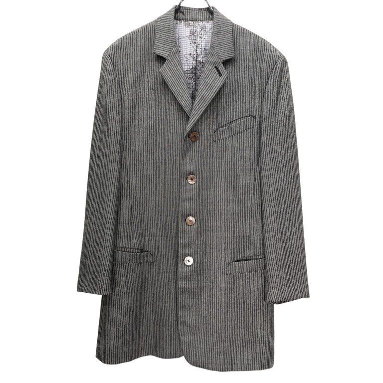 Jean Paul GAULTIER HOMME ストライプ星座裏地テーラードジャケット ハイウエストパンツ セットアップスーツ Archive 90s Jean Paul GAULTIER HOMME ストライプ星座裏地テーラードジャケット