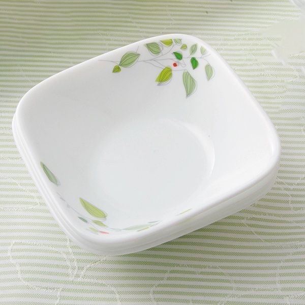 ボウル 23cm コレール CORELLE スクエア 白 食器 皿 角皿 グリーン