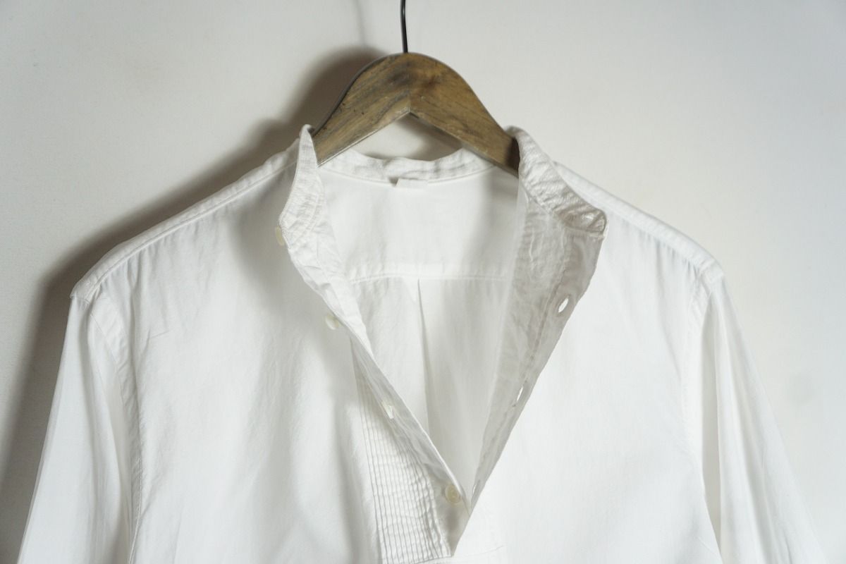 正規 45アールピーエム R45RPM フリル プリーツ コットン プルオーバー 長袖 シャツ ロングスリーブ 白 ホワイト サイズ1 本物 1010P 2