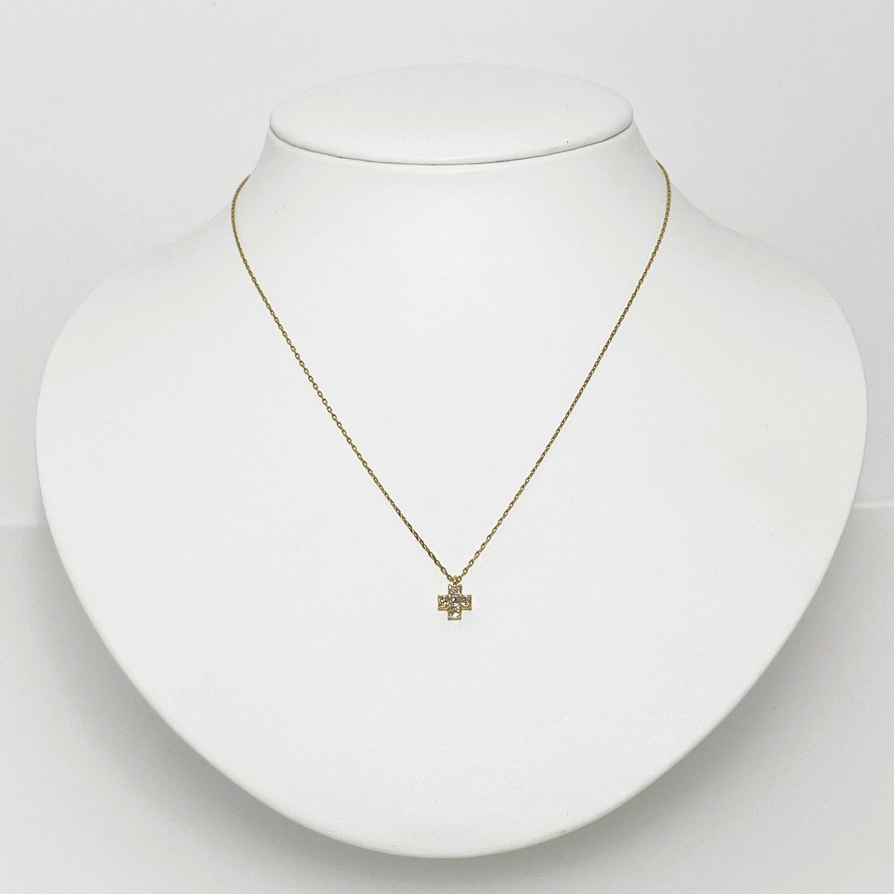 K18 VENDOME ダイヤモンド ホワイトゴールド クロスネックレス 十字架