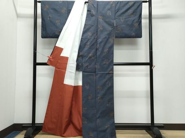 平和屋着物○本場大島紬 7マルキ 吉祥文 正絹 逸品 CAAY2818vf 平和屋着物