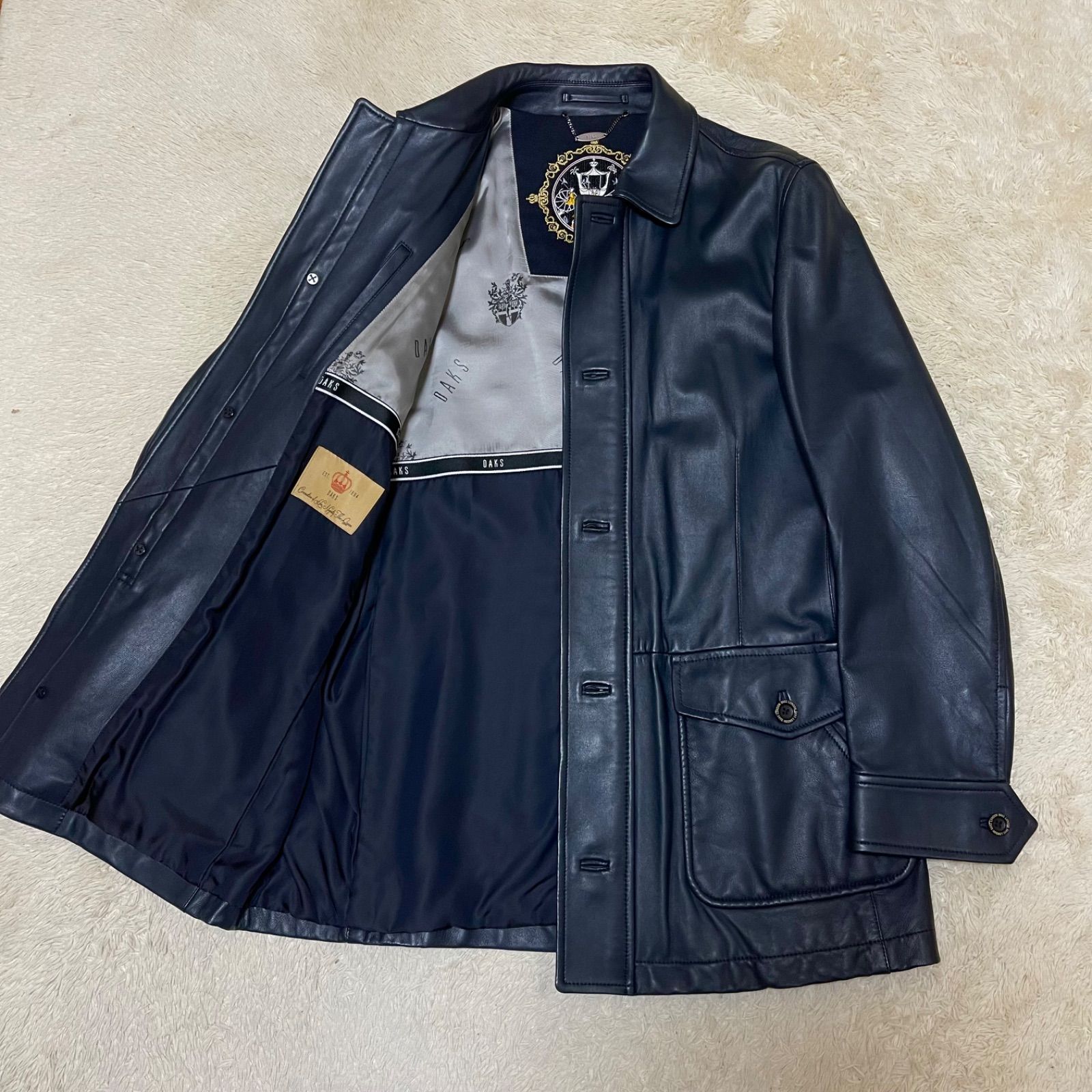 ○美品○DAKS・ダックス○エリザベス女王即位記念○ラムレザー