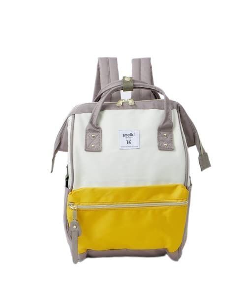 Color:アイボリー×マスタード [アネロ] 口金 リュック (S)/ A4 口金/撥水/多収納/PC収納 CROSS BOTTLE ATB0197Z アイボリー×マスタード