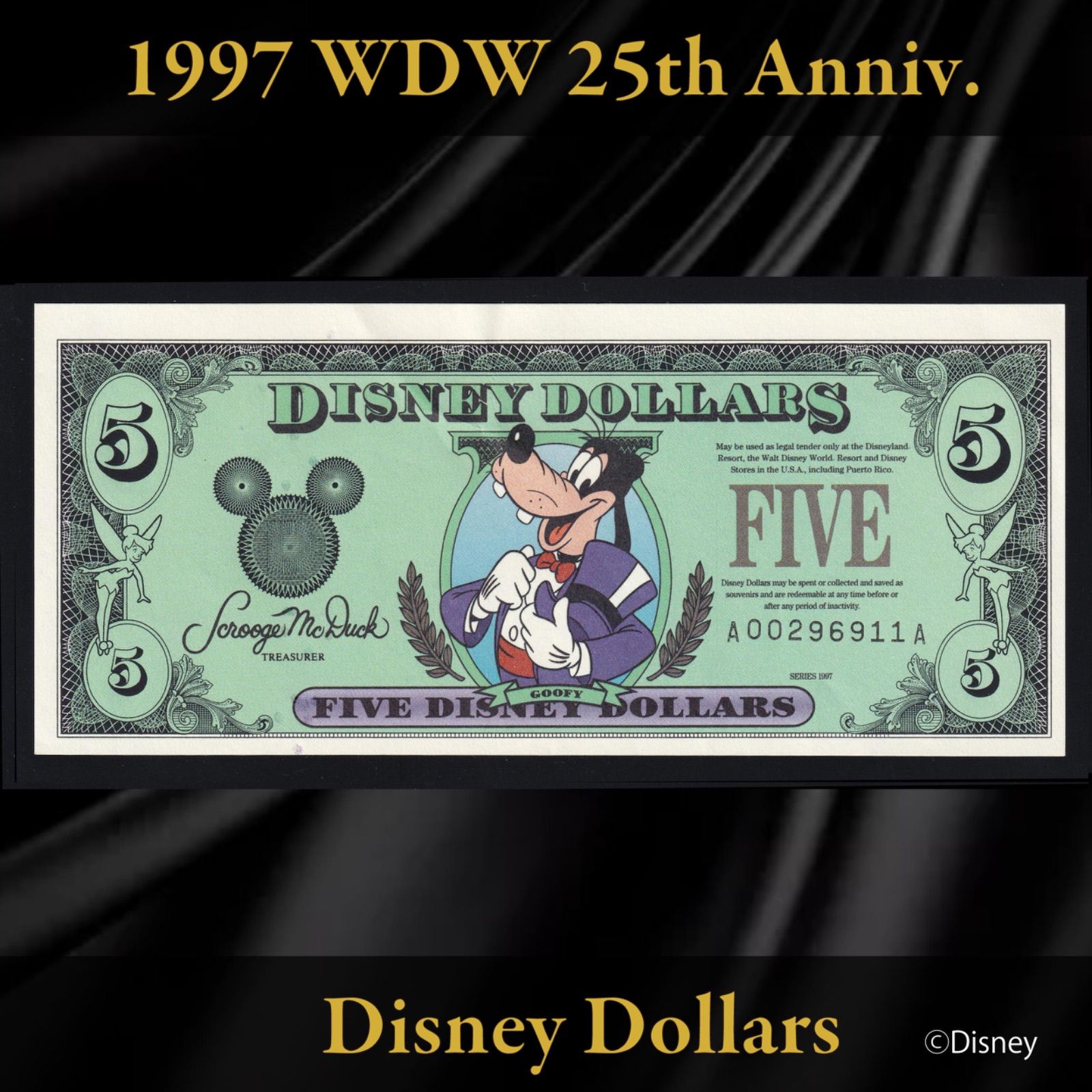 ディズニーダラー 1997年 WDW25周年 シリーズA 3枚セット - メルカリ