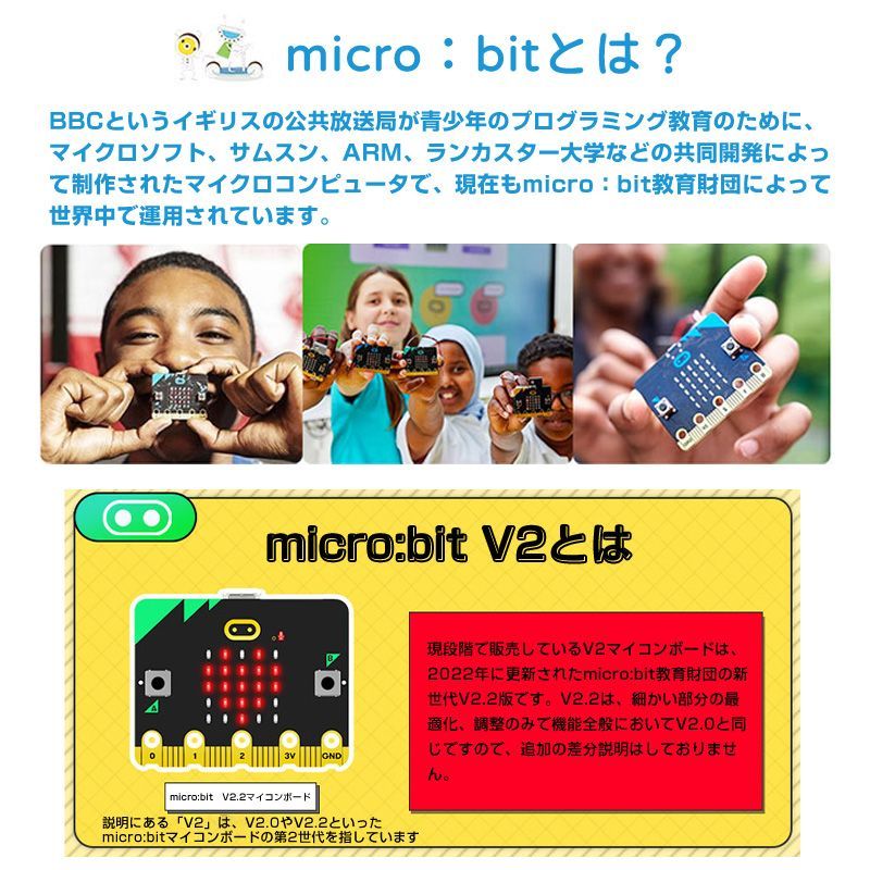 micro:bit マイクロビット v2.2 最新版 純正品 簡単 プログラミング