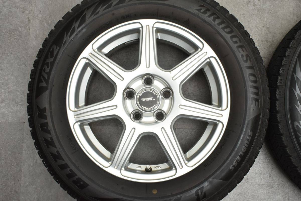 【程度良好品】トップラン 15in 6J +45 PCD100 ブリヂストン ブリザック VRX2 195/65R15 プリウス カローラスポーツ インプレッサ 交換用