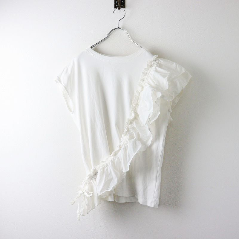 美品 2024SS ローズバッド ROSE BUD 2WAYフリルドッキングカットソー F/ホワイト トップス シャツ ブラウス【2400014113594】