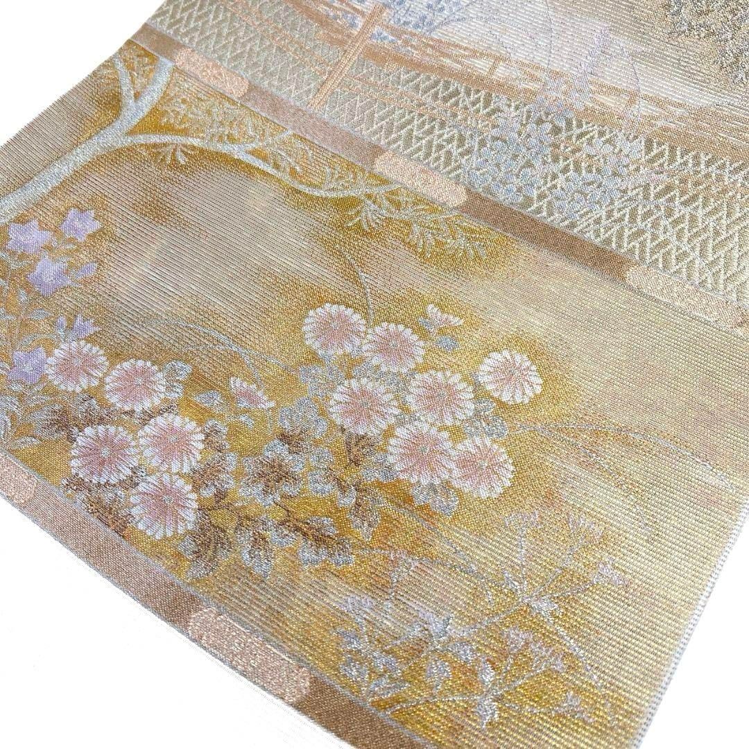 未着用　藤の花　楓　菊花　桔梗　金糸　袋帯　着物　041a p 未着用 藤の花 楓 菊花 桔梗 金糸 袋帯 着物 041a p - メルカリ