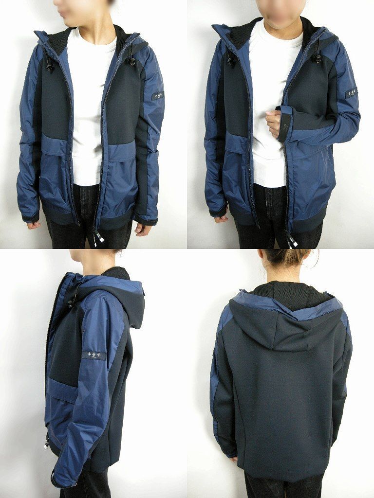 サイズ2□新品□タトラス BIONE 異素材切替ナイロンジャケット 紺 メンズ