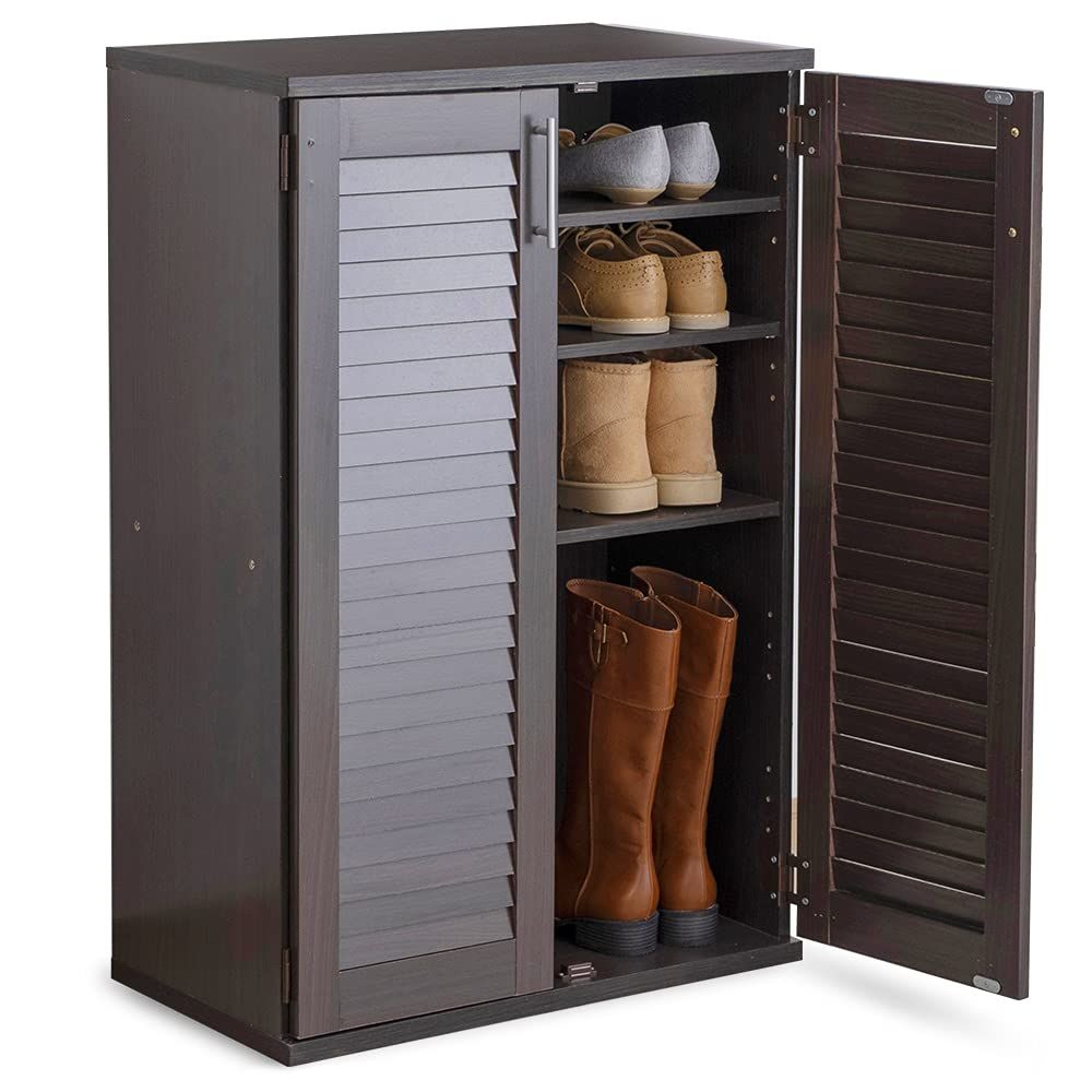 【迅速発送】アイリスプラザ シューズボックス 両開き 靴箱 下駄箱 玄関収納 ブラウン 幅60 高さ93