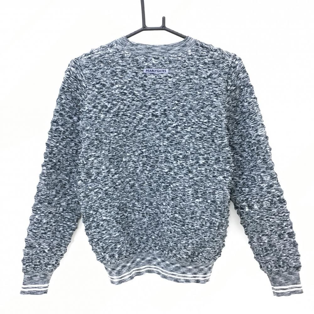 超 パーリーゲイツ セーター 杢グレー系 凹凸生地 ニット ロゴ刺しゅう レディース 0 S ゴルフウェア モデル PEARLY GATES