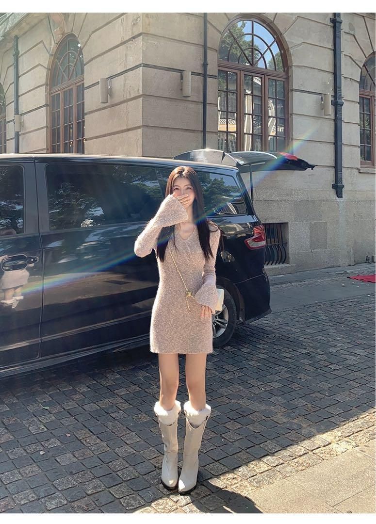 ミニニットワンピース デートや女子会にも最適モテ服