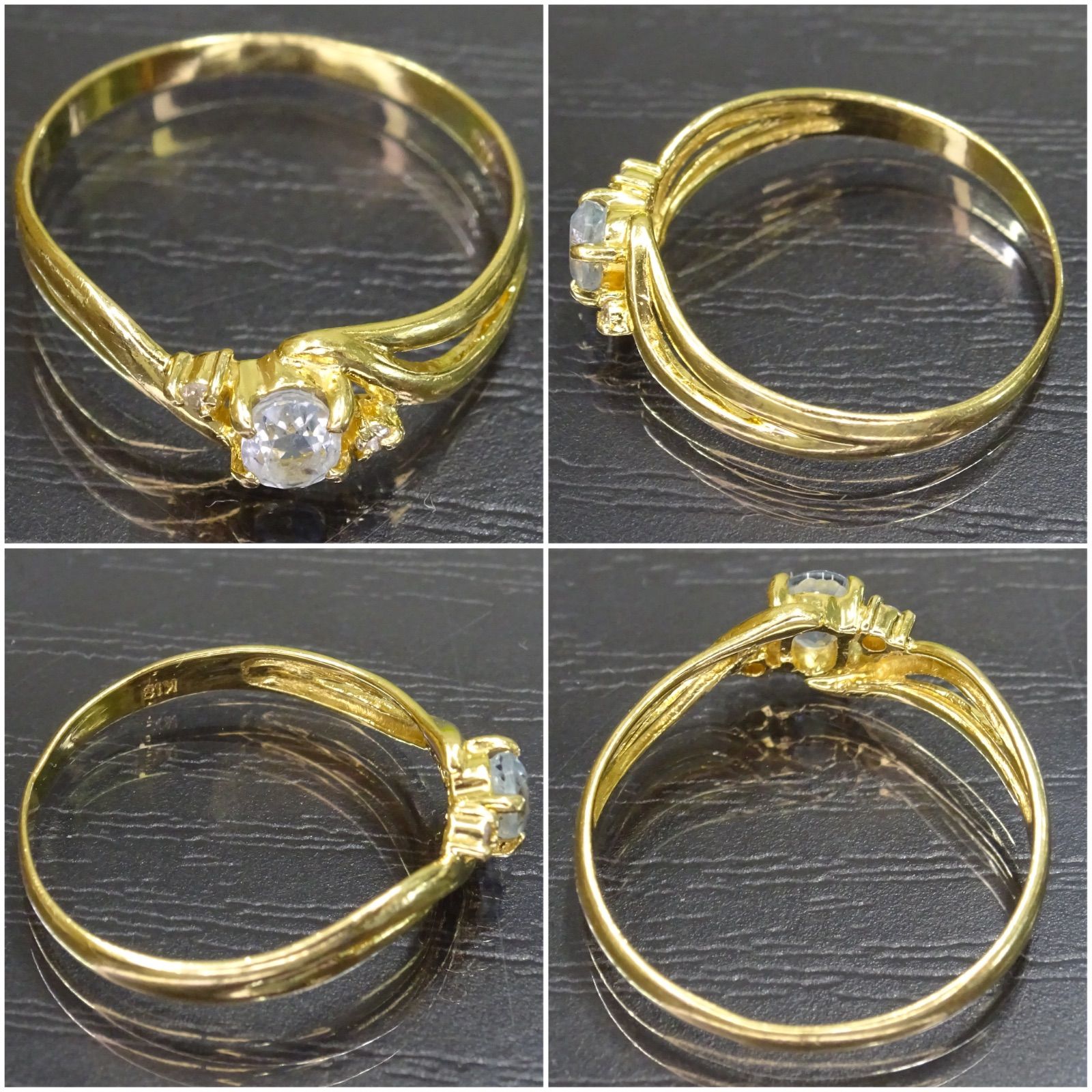 18金 K18 ゴールド GOLD 750 天然アクアマリン1石 天然