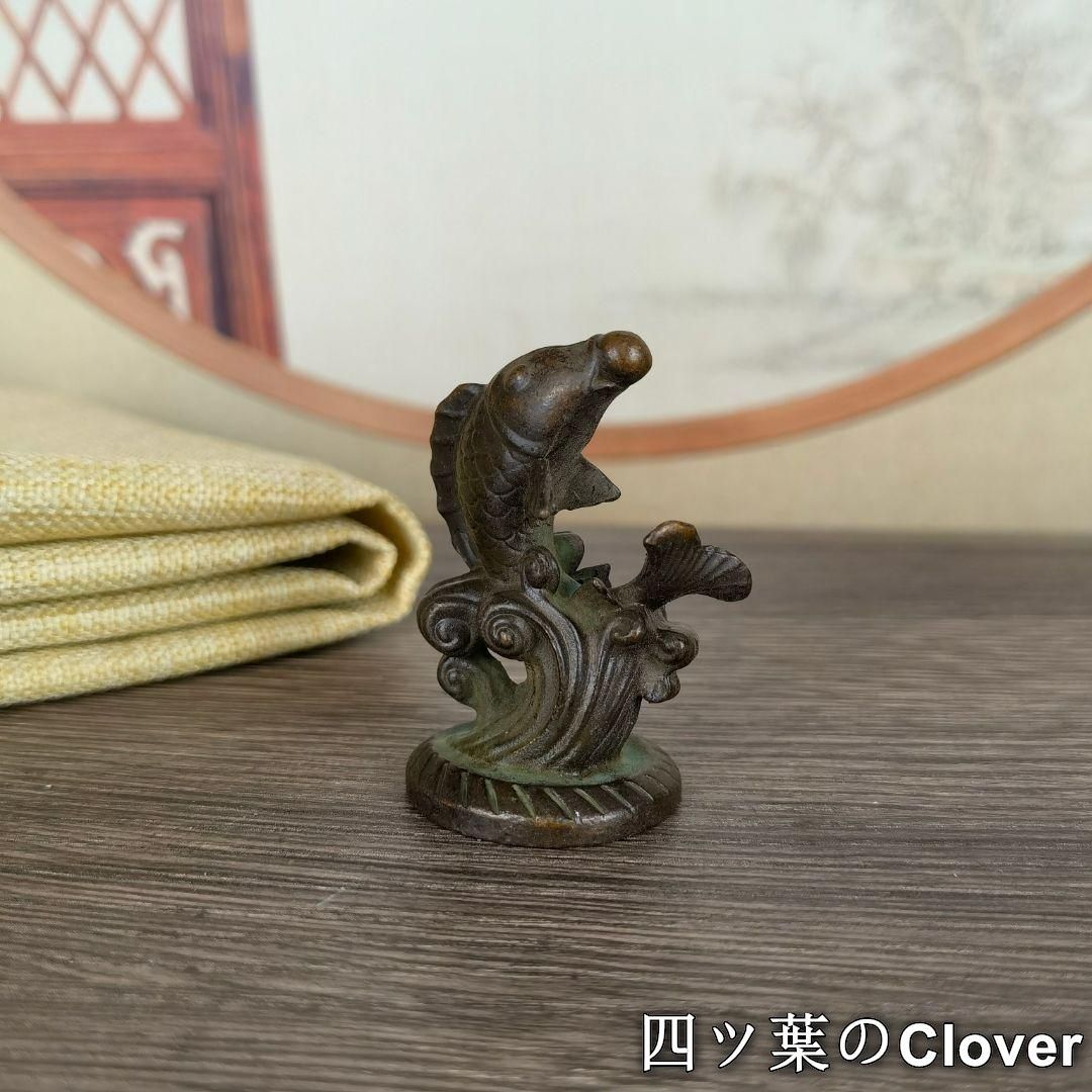 銅器 水上魚 開運 風水 招財 茶台 茶寵 書卓装飾品 工芸品 置物 - メルカリ