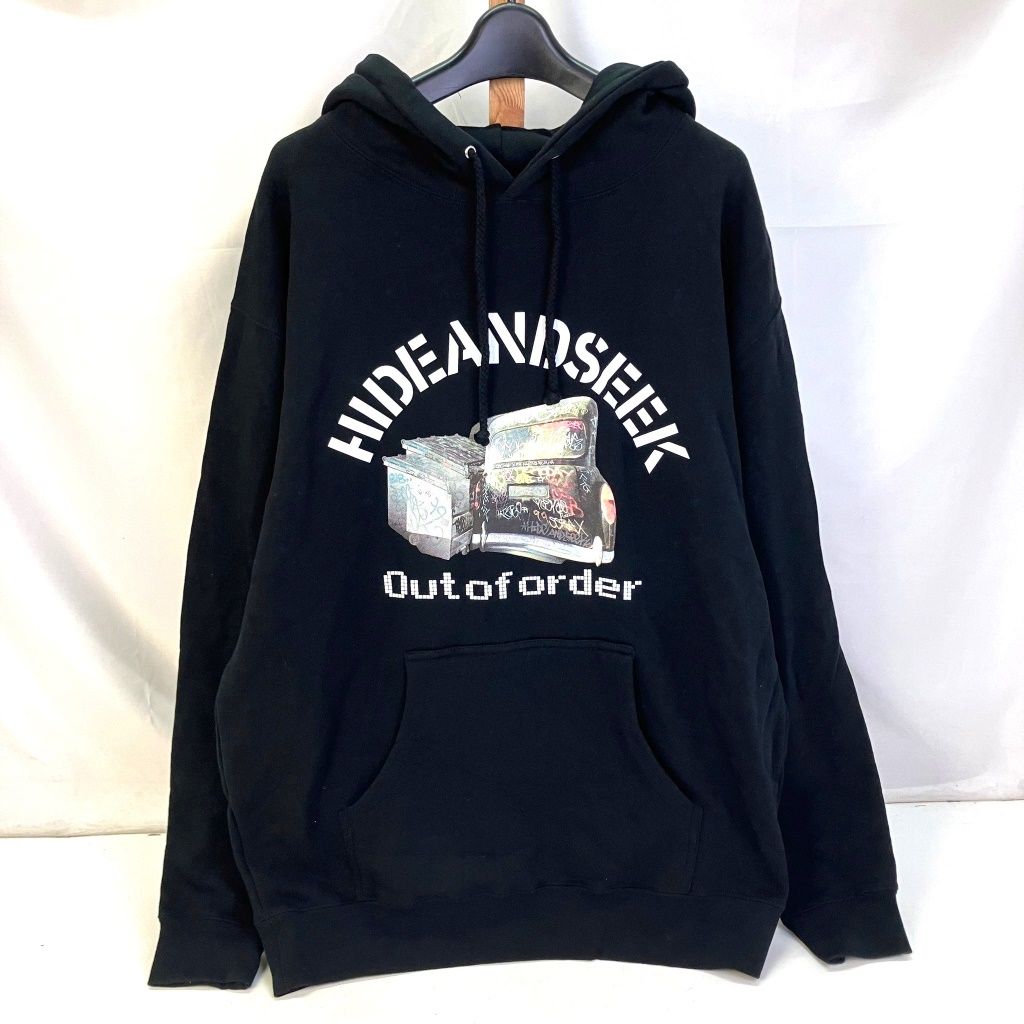 01w-1564 ハイドアンドシーク HideandSeek OUT OF ORDER HOODED SWEAT 