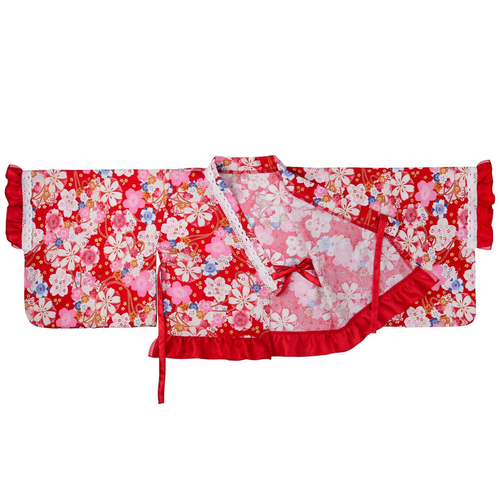 浴衣ドレス 女児 セパレート 140 150 フリル帯付き 浴衣 子供 セパレート 女の子 浴衣ドレス 4点セット フリル付き