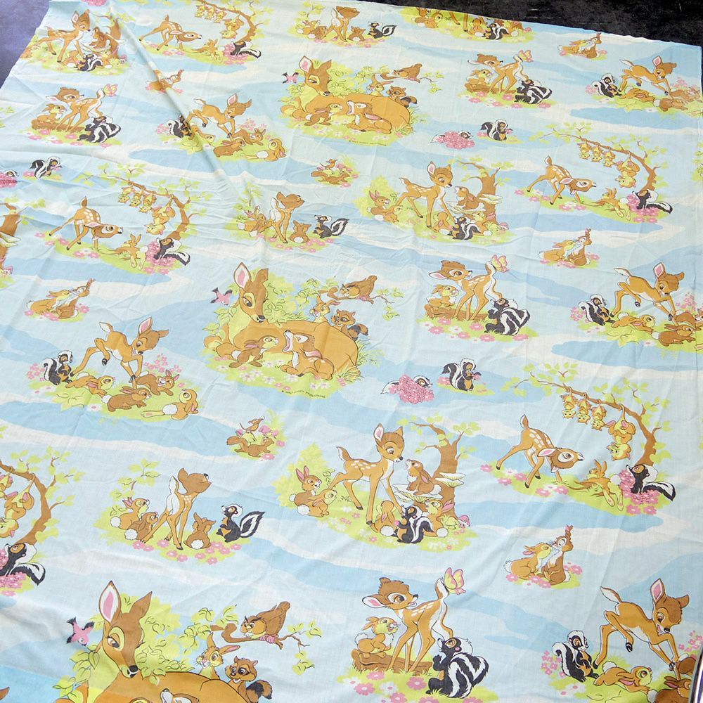 ヴィンテージシーツ ディズニー バンビ 鹿 生地 ハンドメイド