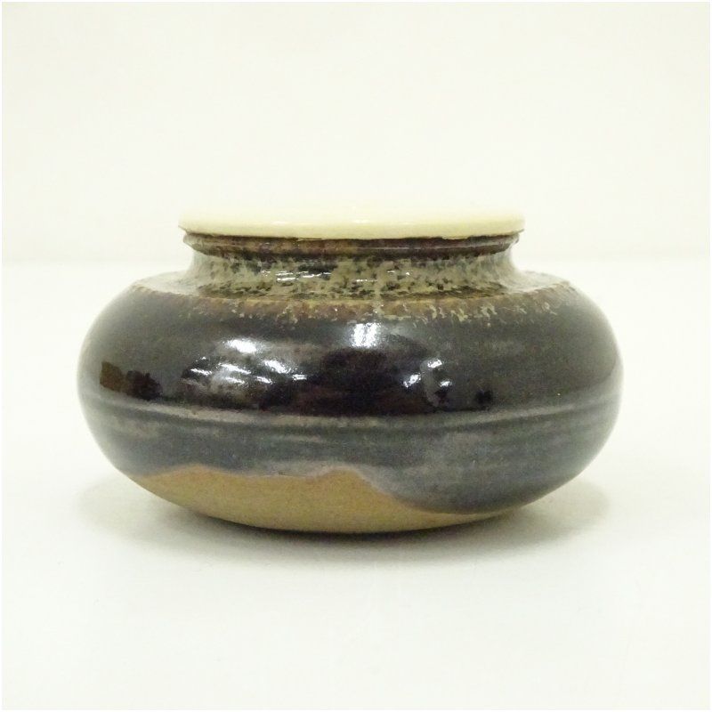 茶道具　桶谷定一作　内海茶入　共箱　V　6691 京焼 桶谷定一造 内海茶入（共箱） 茶入れ 茶道 茶道具 おしゃれ