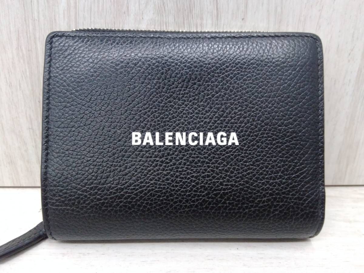 バレンシアガ BALENCIAGA 650879 二つ折り財布 黒 - メルカリ