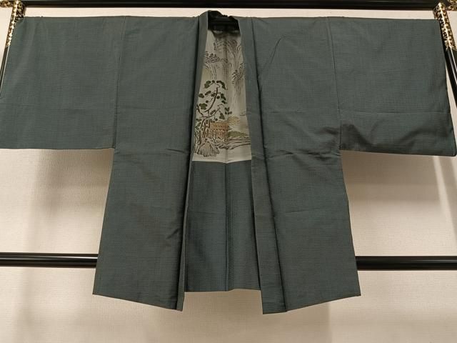 平和屋着物○男性 本場大島紬 アンサンブル 100亀甲 総詰め 正絹 逸品