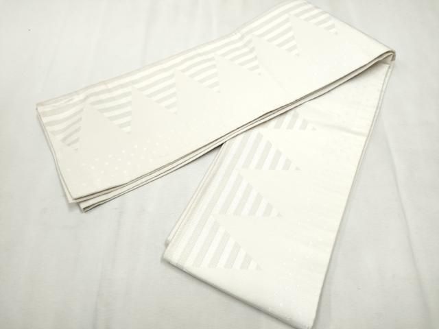 平和屋着物○撫松庵 両面 半幅帯 吉祥文 銀糸 CAAX1529hy