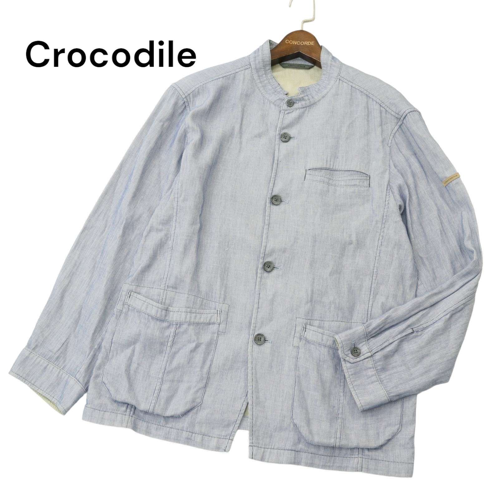 Crocodile クロコダイル 春夏 麻 リネン混☆ ストライプ