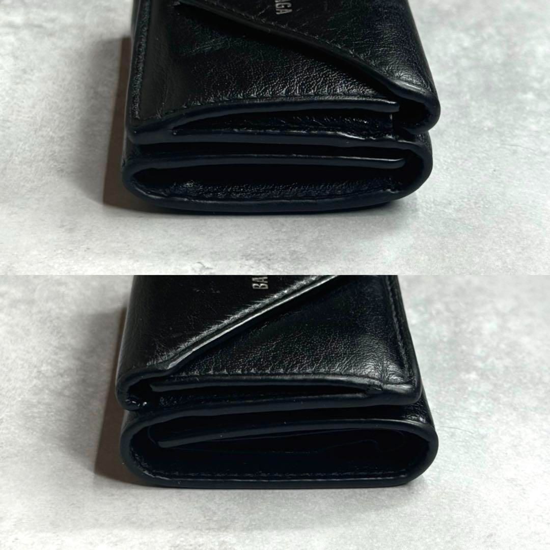 BALENCIAGA バレンシアガ ペーパーミニウォレット 三つ折り財布 ミニ財布 レザー ブラック シルバー PAPIER MINI WALLET  391446 - メルカリ