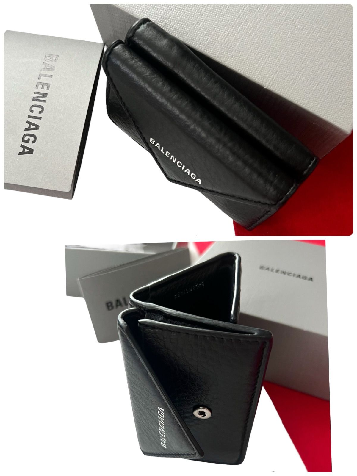 お歳暮 人気 極美品✨BALENCIAGAバレンシアガ財布ペーパーミニウォレット 小物