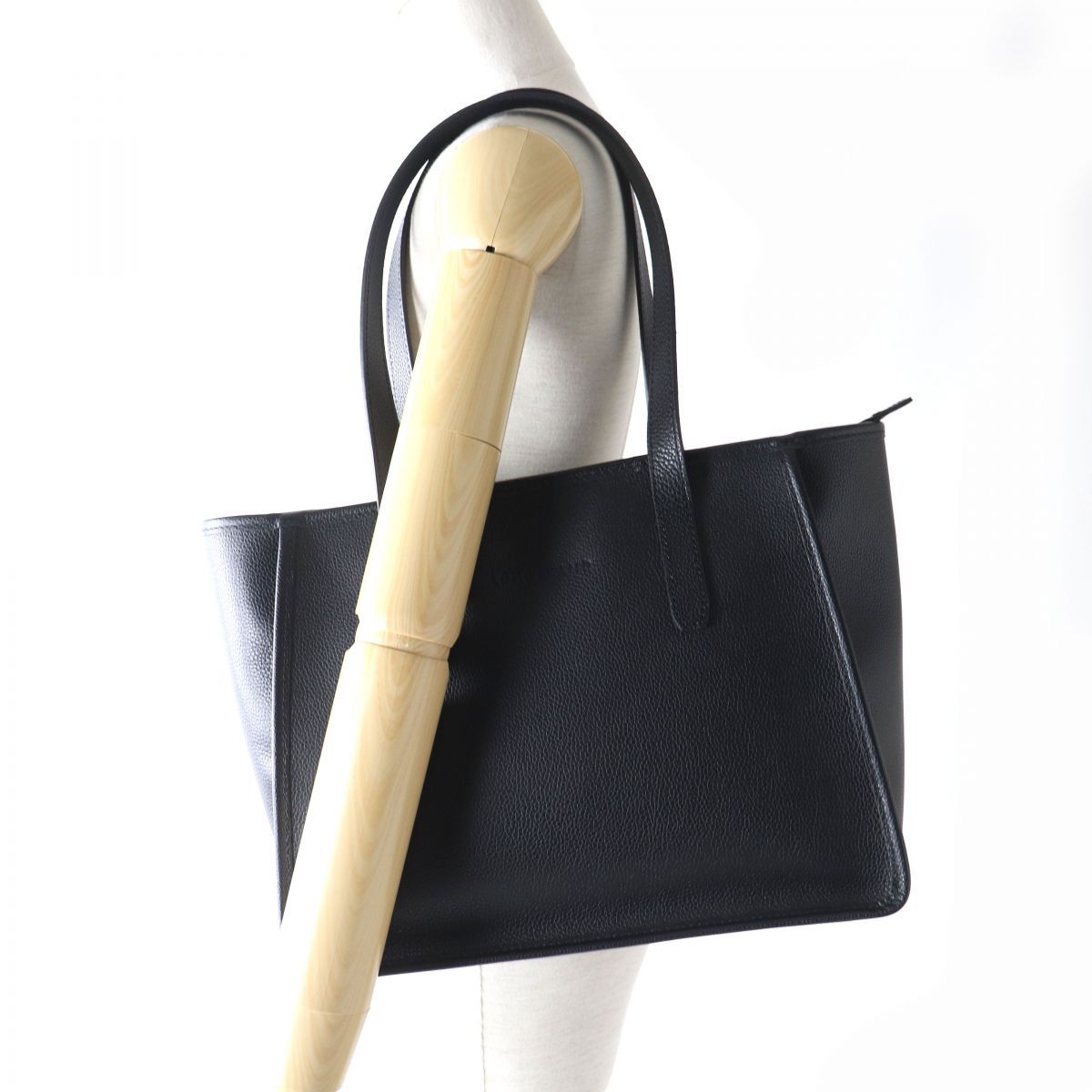 極美△LONGCHAMP ロンシャン ルフローネ オールレザー ショルダー 
