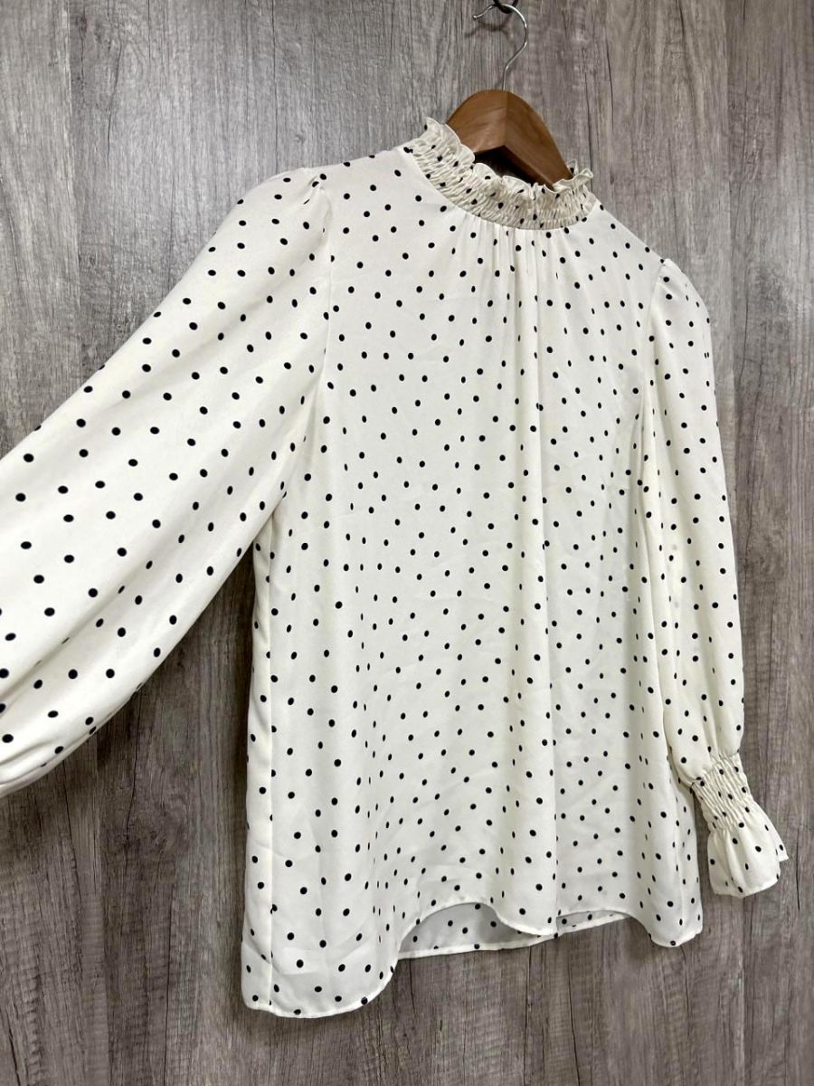 ANAYI アナイ 日本製 長袖 ドット 水玉 ブラウス シャツ size38