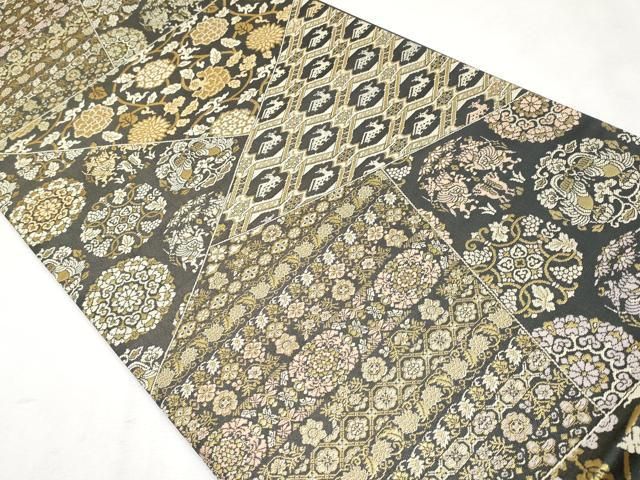 平和屋着物◎全通柄袋帯　横段花文　正絹　逸品　未使用　AAAM3038Asx 平和屋着物◎全通柄袋帯 横段花文 銀糸 逸品 BAAE7645du 平和