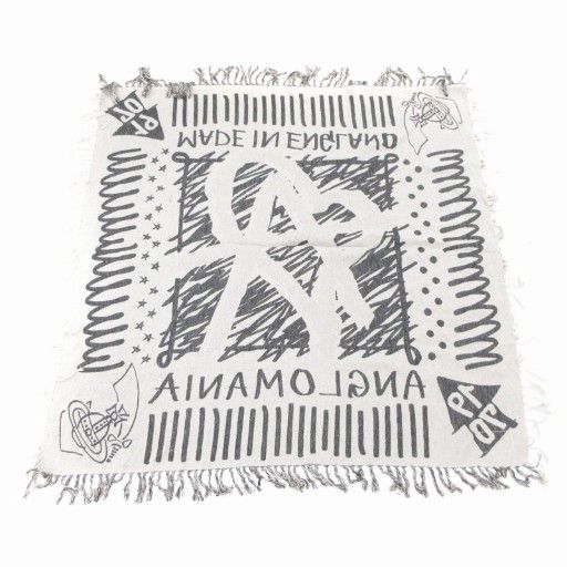 ヴィヴィアンウエストウッド Vivienne Westwood ANGLOMANIA 大判 ストール スカーフ フリンジ グラフィックプリント オーブ ロゴ 総柄 グレー